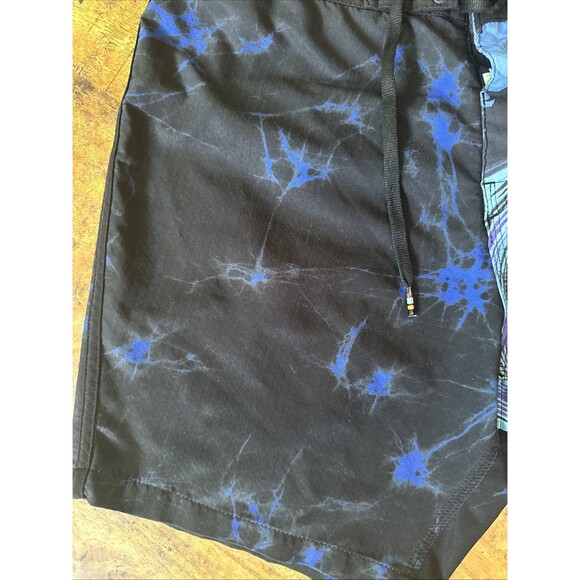 Rusty Freedom Fit Boardshorts Size 30 Split Floral Tie-Dye Surf Swim Trunks 7.5” - Picture 3 of 6